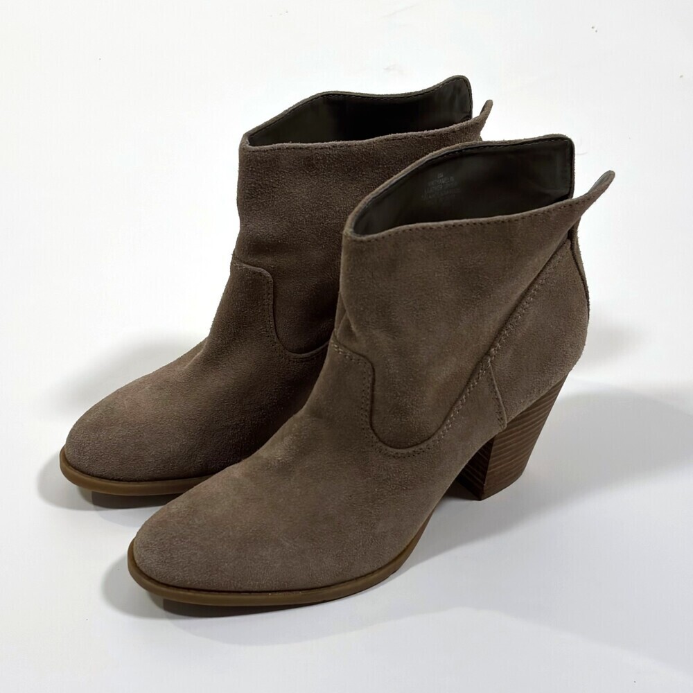 Nine West Hamelin Suede Ankle Boots Taupe Brown - Size 9